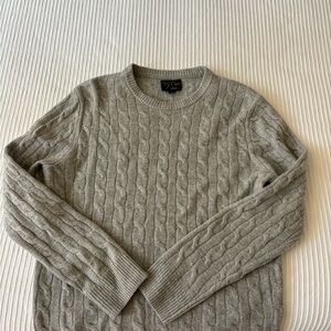 J Crew Gray Cable Knit Sweater Cashmere